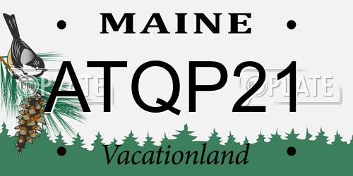 ATQP21 Maine License Plate
