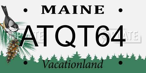 ATQT64 Maine License Plate