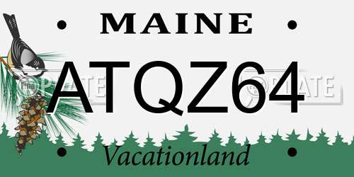 ATQZ64 Maine License Plate