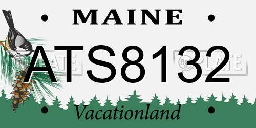ATS8132 Maine License Plate