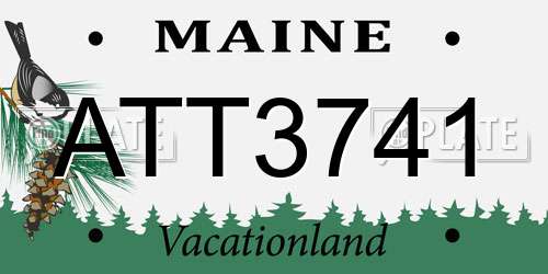 ATT3741 Maine License Plate
