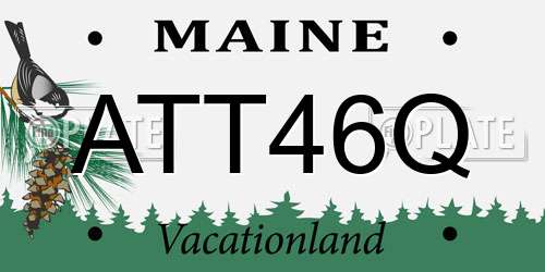 ATT46Q Maine License Plate