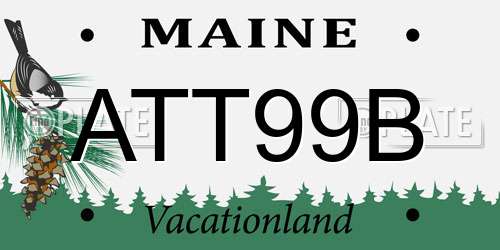 ATT99B Maine License Plate