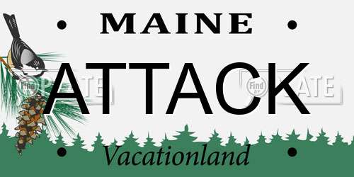 ATTACK Maine License Plate