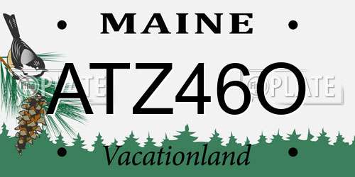 ATZ46O Maine License Plate