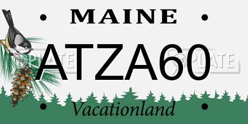 ATZA60 Maine License Plate