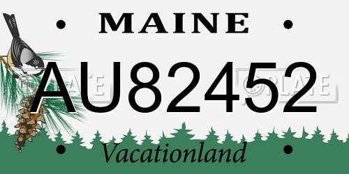 AU82452 Maine License Plate