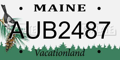 AUB2487 Maine License Plate