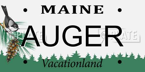 AUGER Maine License Plate