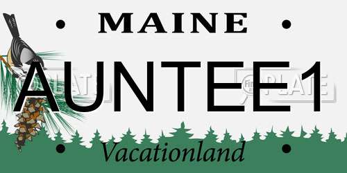 AUNTEE1 Maine License Plate