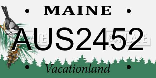 AUS2452 Maine License Plate
