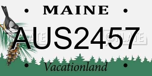 AUS2457 Maine License Plate