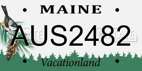 AUS2482 Maine License Plate