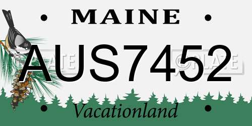 AUS7452 Maine License Plate