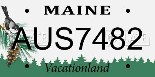 AUS7482 Maine License Plate