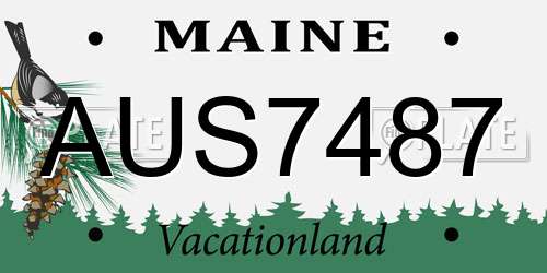 AUS7487 Maine License Plate