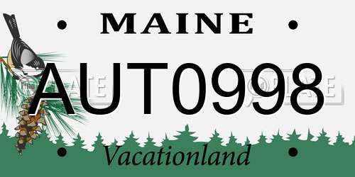 AUT0998 Maine License Plate