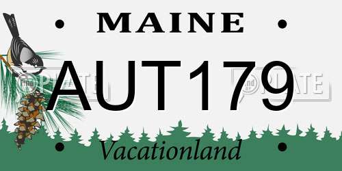 AUT179 Maine License Plate