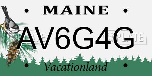 AV6G4G Maine License Plate