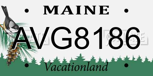 AVG8186 Maine License Plate