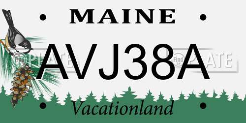 AVJ38A Maine License Plate