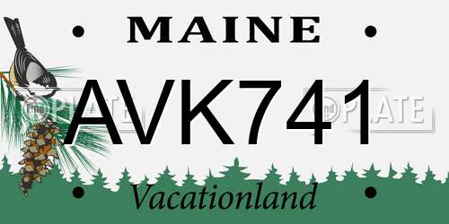 AVK741 Maine License Plate