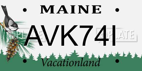 AVK74I Maine License Plate