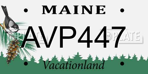 AVP447 Maine License Plate