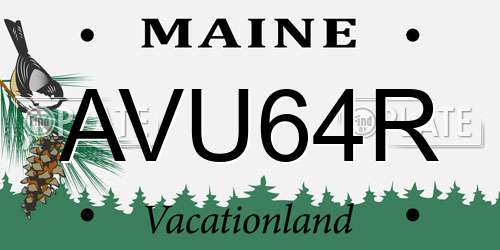 AVU64R Maine License Plate