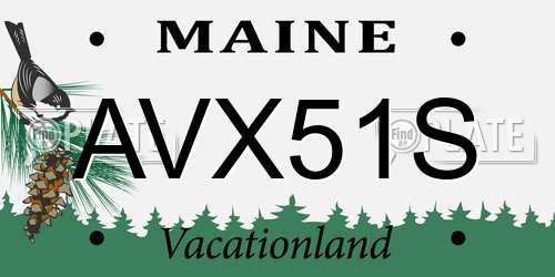 AVX51S Maine License Plate