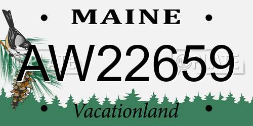 AW22659 Maine License Plate