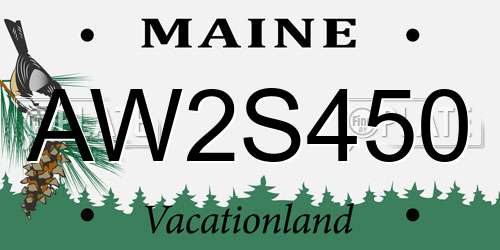 AW2S450 Maine License Plate