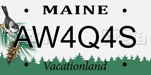 AW4Q4S Maine License Plate