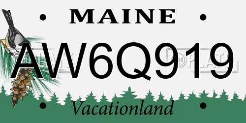 AW6Q919 Maine License Plate