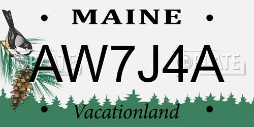AW7J4A Maine License Plate