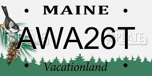 AWA26T Maine License Plate