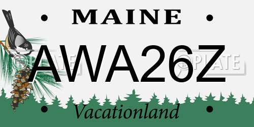 AWA26Z Maine License Plate