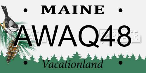 AWAQ48 Maine License Plate