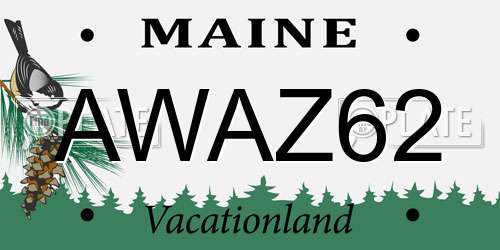 AWAZ62 Maine License Plate