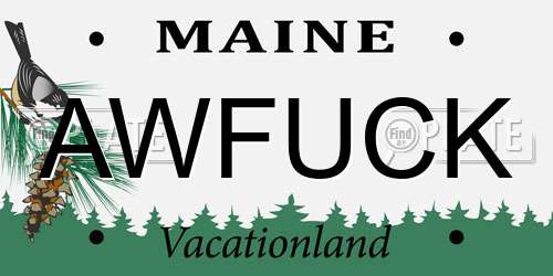 AWFUCK Maine License Plate