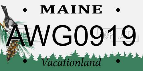 AWG0919 Maine License Plate