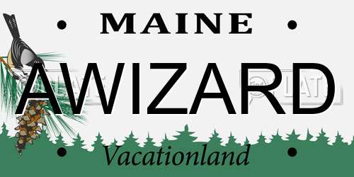 AWIZARD Maine License Plate