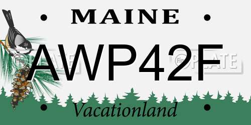 AWP42F Maine License Plate