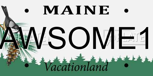 AWSOME1 Maine License Plate