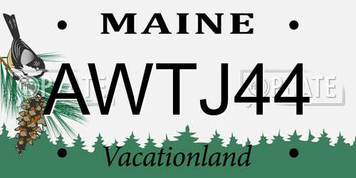 AWTJ44 Maine License Plate
