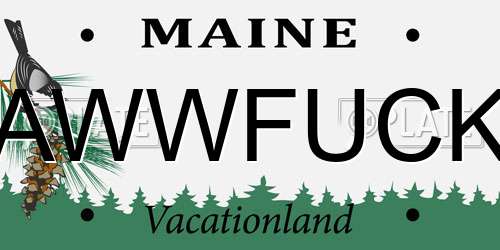AWWFUCK Maine License Plate
