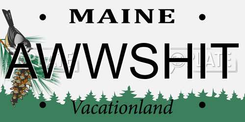 AWWSHIT Maine License Plate