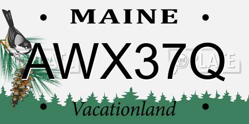 AWX37Q Maine License Plate