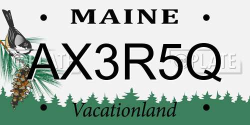 AX3R5Q Maine License Plate