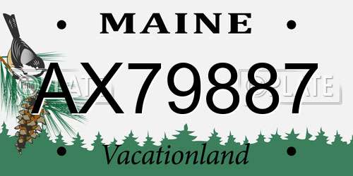 AX79887 Maine License Plate